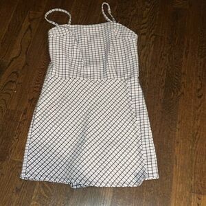 Garage Black and Purple Spaghetti Strap Mini Sundress Romper